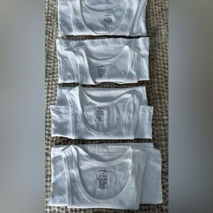 GEORGE Four Pack Men’s Small White Sleeveless Tank Muscle Top Undershirt